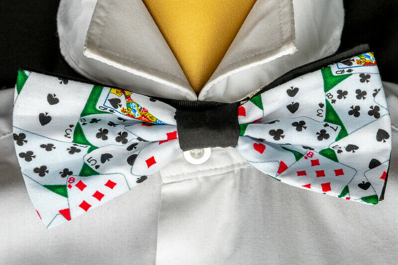 Playing Card Casino Bow Tie Hair Bow Neck Tie Prom Bowtie Dickie  Feeanddave