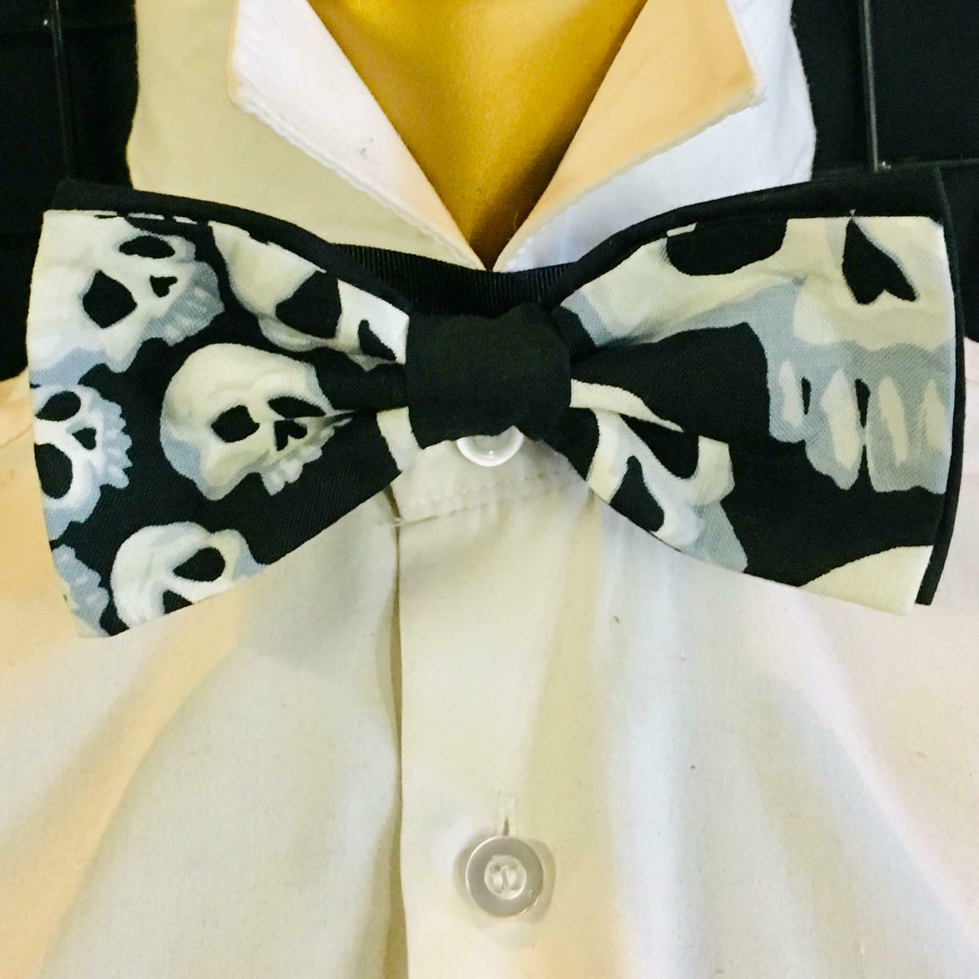 Infinity Spiral Skulls Bowtie Dickie Hair Bow Prom Pre-Tied Suit feeanddave
