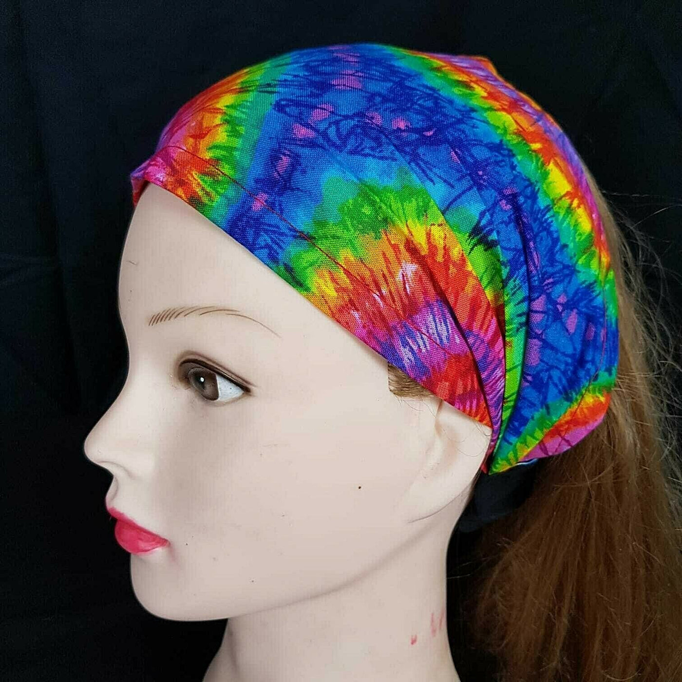 Rainbow Spiral Tie Dye Handmade Elasticated Headband