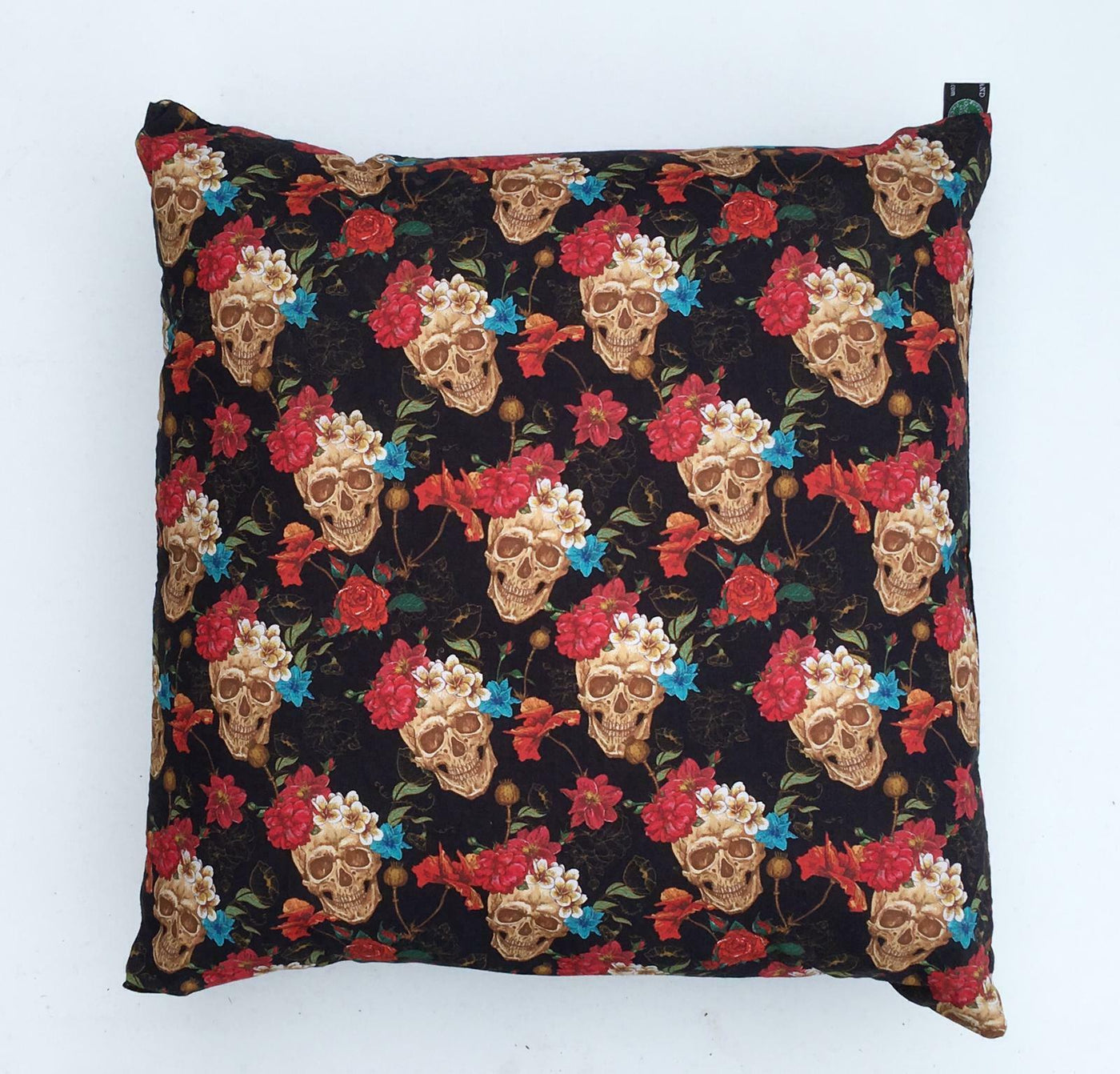 Skull & Flower Gothic Celtic Cushion Cover Sofa Decor Case fits 18" x 18"