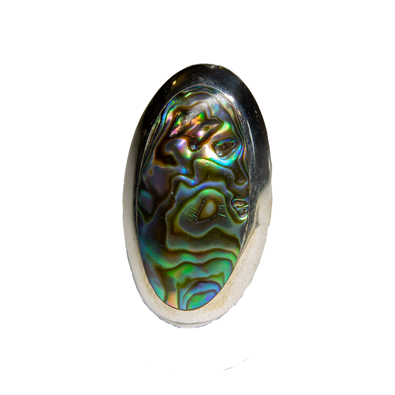 Paua Shell Abalone Natural New Zealand Bling Ring 925 silver Size M-T feeanddave