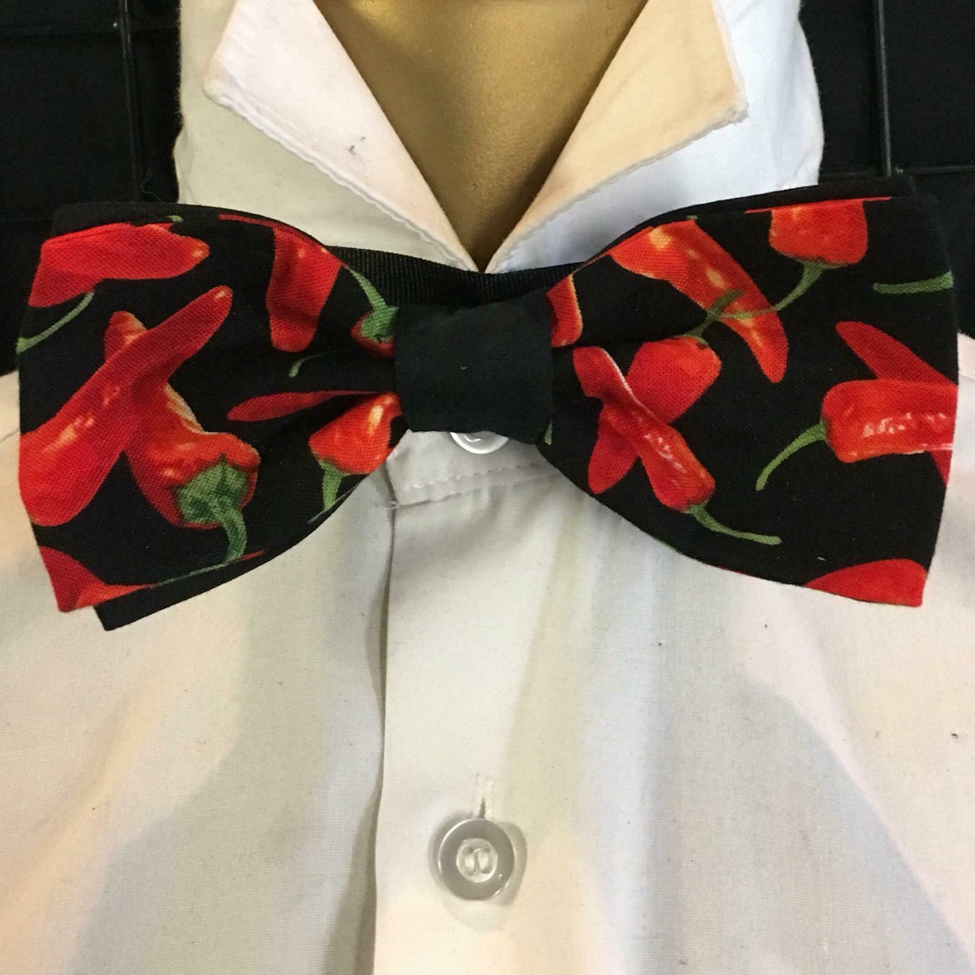 Red Chillies Bow Tie Pre-Tied Hair Bow Prom Bowtie Neck Gothic Biker Feeanddave