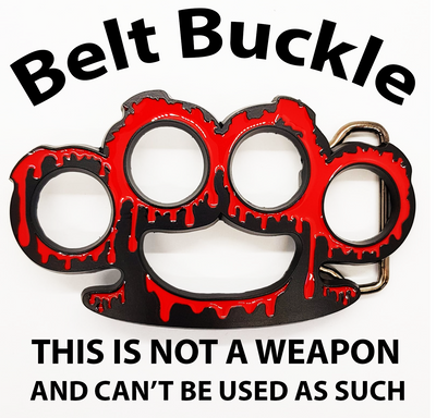 Dripping Blood Knuckle Duster BELT BUCKLE. This is not a weapon.