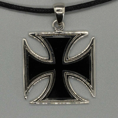 Iron Cross silver Pendant biker gothic celtic Schwartz Knights maltese german