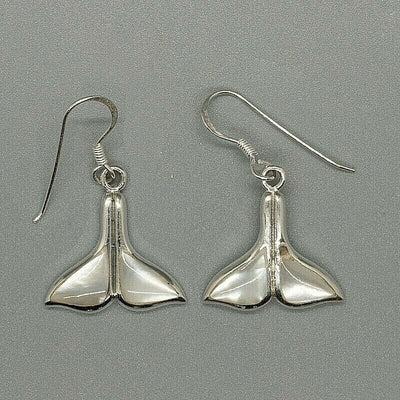 Whale Tail Mother of Pearl .925 solid sterling silver hook earrings