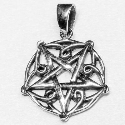 Pentagram Pendant silver Biker Pagan Amulet Wiccan Wicca Witch feeanddave