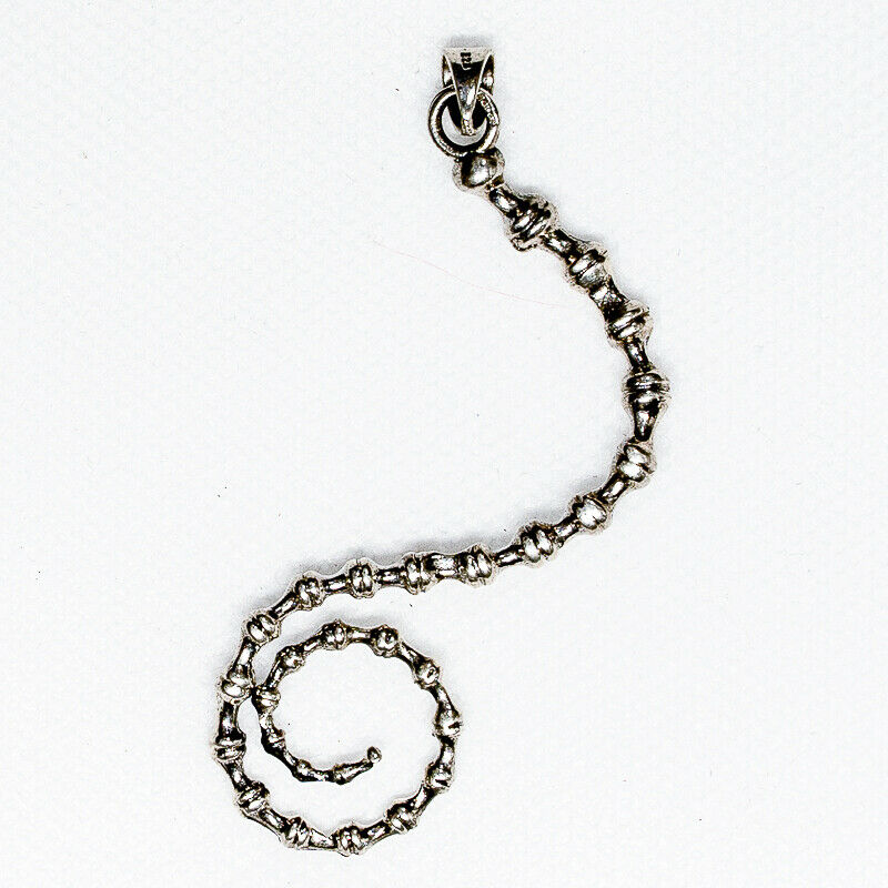 Rat Tail Pendant Ball & Chain 925 Sterling Silver