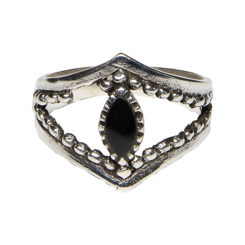 Onyx Natural Gemstone Bling Ring 925 silver Sizes L-R feeanddave