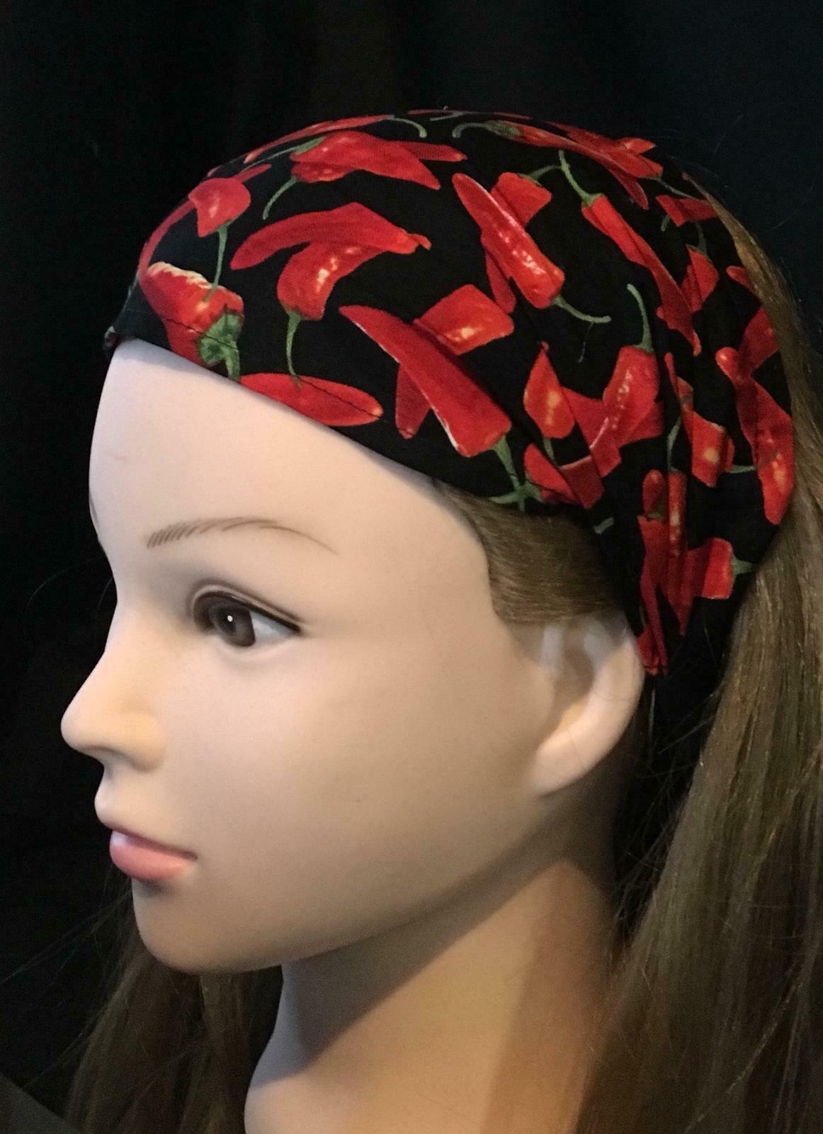 Red Hot Chili Chilli Pepper Hair Head band Bandana Biker Timeless Treasures