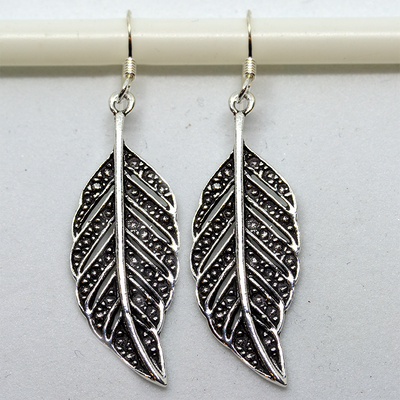 Leaf Dropper .925 sterling silver earrings