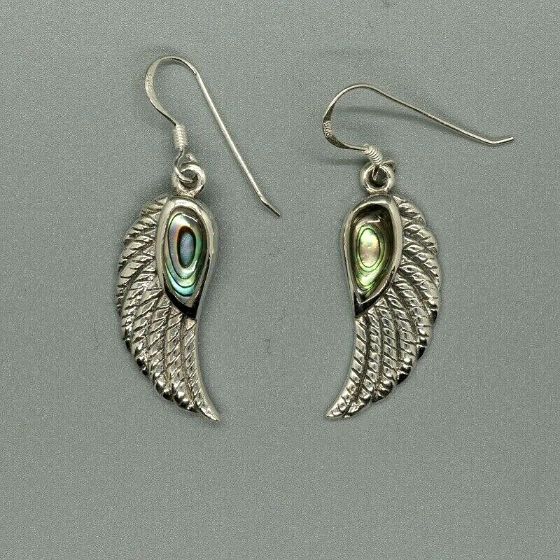Angel Wings Drop Earrings  - .925 Sterling Silver