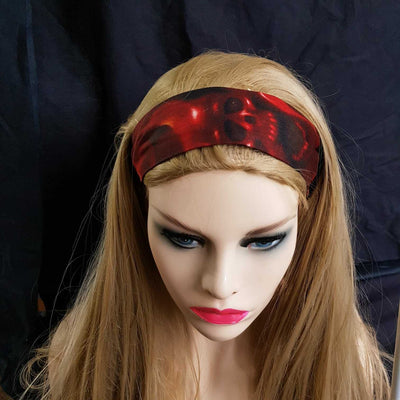 Flaming Flame Skull Wired Bandana Headband Hair Band Retro Scarf Vintage