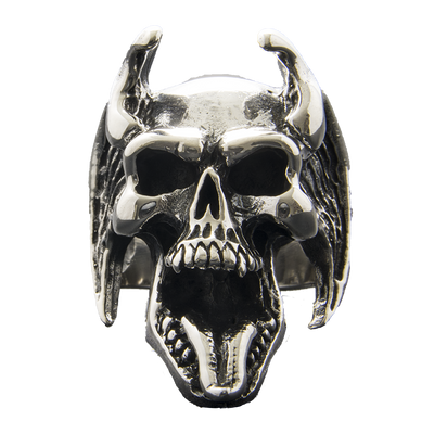 Devil Wings Ring .925 sterling silver Heavy Metal Biker Gothic Punk M-Z