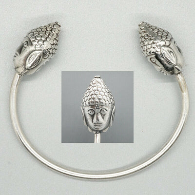Buddha Head Torc - .925 sterling silver