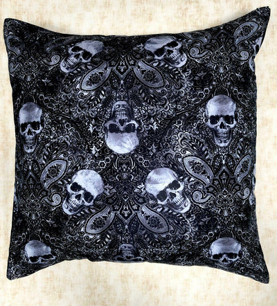 Filigree Skull Gothic Cushion Cover Decorative Trendy Case fits 18" x 18"