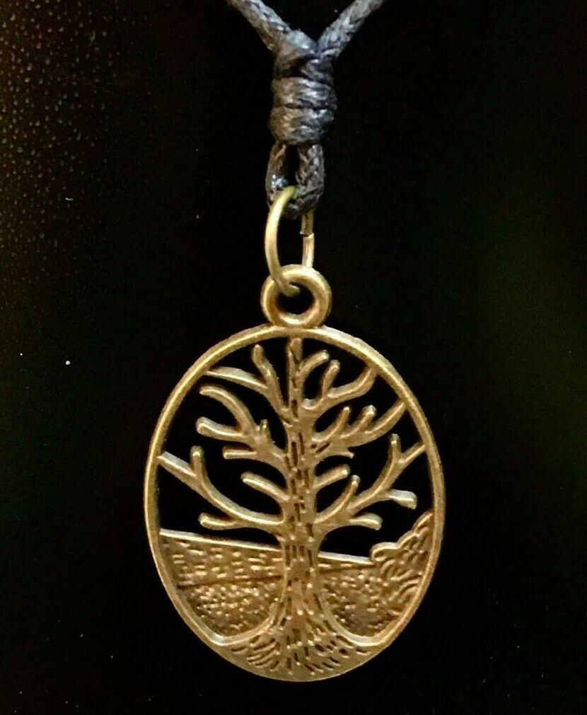 Tree of Life in Oval Bronzed Pendant Gothic Biker adjustable Celtic Pagan Symbol