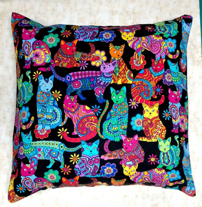 Mandala Cat Cushion Cover - Timeless Treasures - 100% Cotton