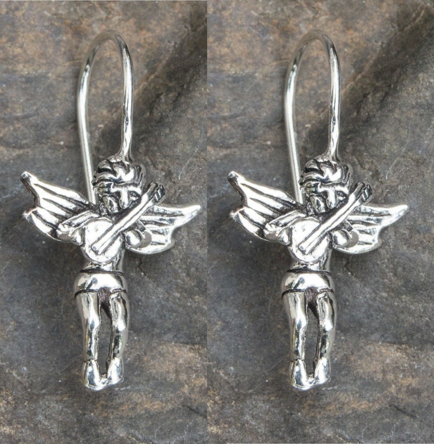 Cupid/Cherub Dropper  Earrings - .925 sterling silver