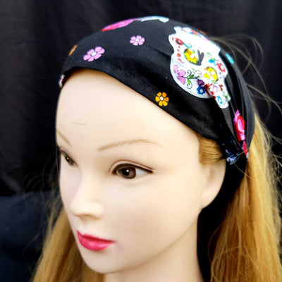 Day of the Dead Hair Head Band Skulls Bandana Muertos Folkloric David Textiles