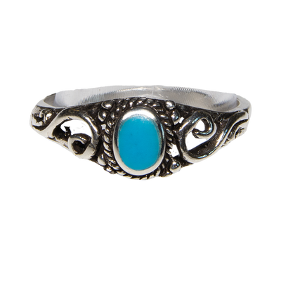 Turquoise Natural Gemstone Bling Ring 925 silver Sizes M-P feeanddave