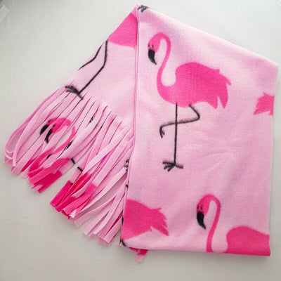 Flamingo  Fleece Scarf Shawl
