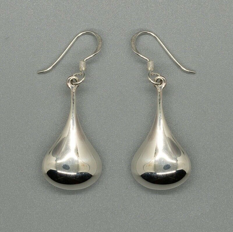 Tear/Dew drop .925 sterling silver dangle hook earrings ladies womens