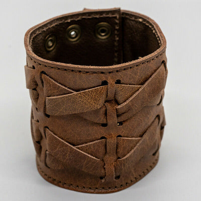 Leather Plaited Wristband