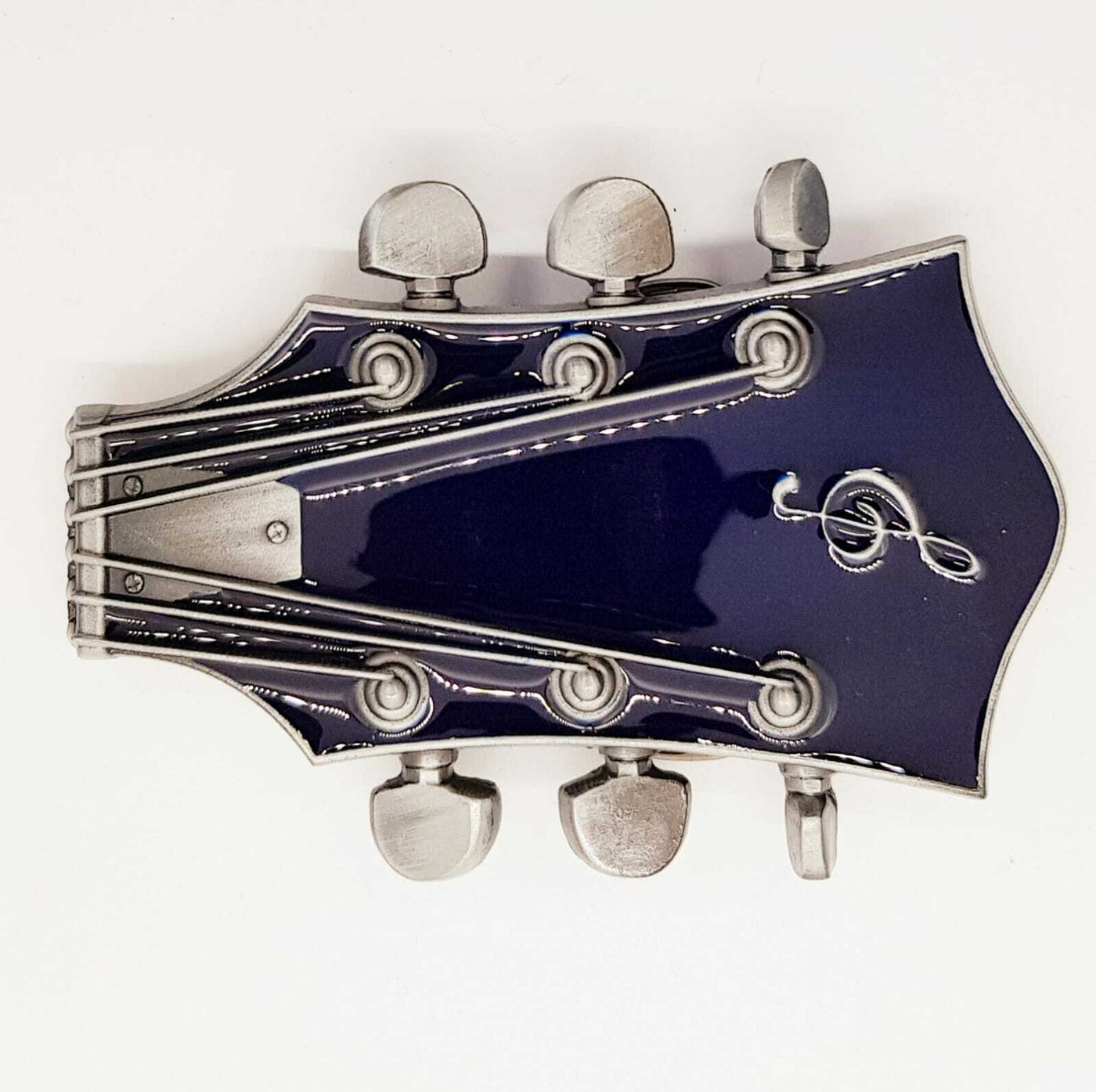 Blue Headstock Guitar Belt Buckle