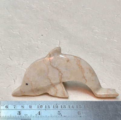 marble dolphin marine paperweight figurine ornament UK