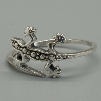 Gecko Ring .925 silver Ladies Girls Biker Lizard Mexican Sizes J-S