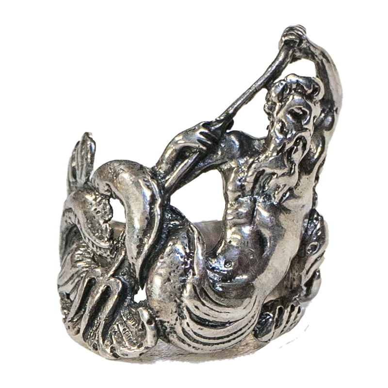 Poseidon Ring 925 silver Biker Gothic Neptune Steampunk Greek God feeanddave