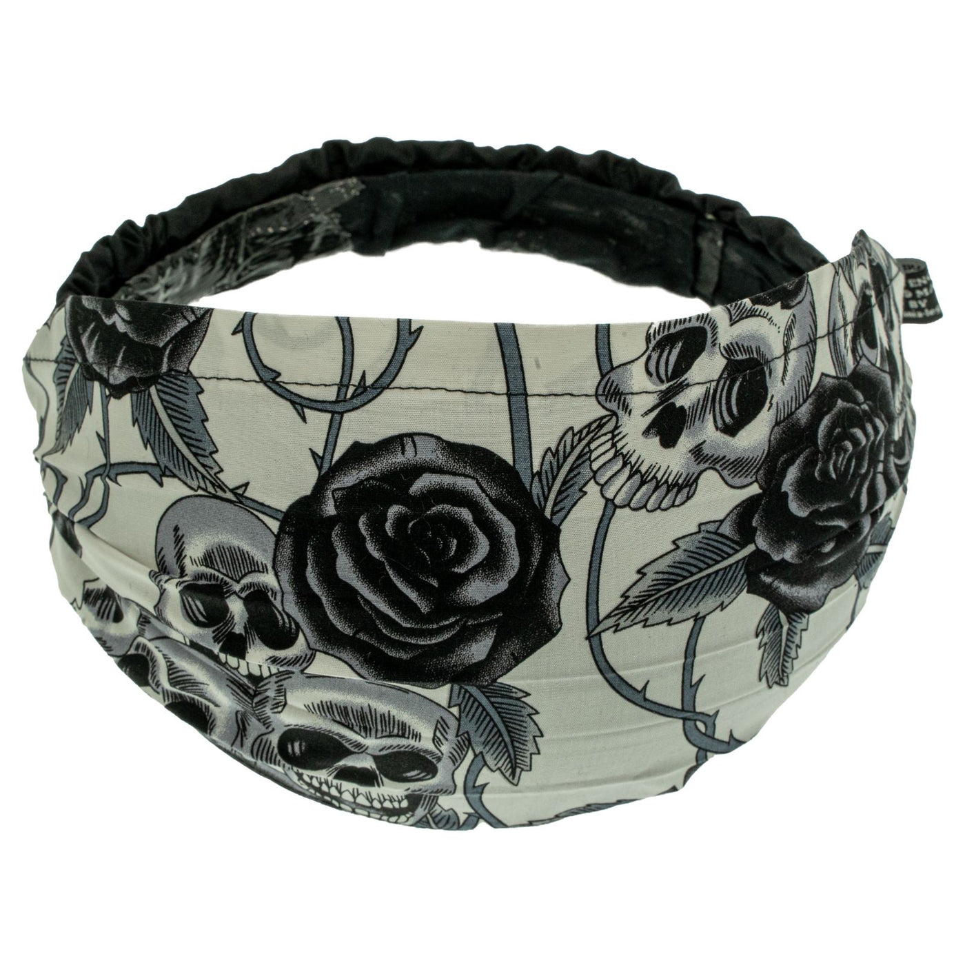 Skull & Black Roses Elasticated Headband