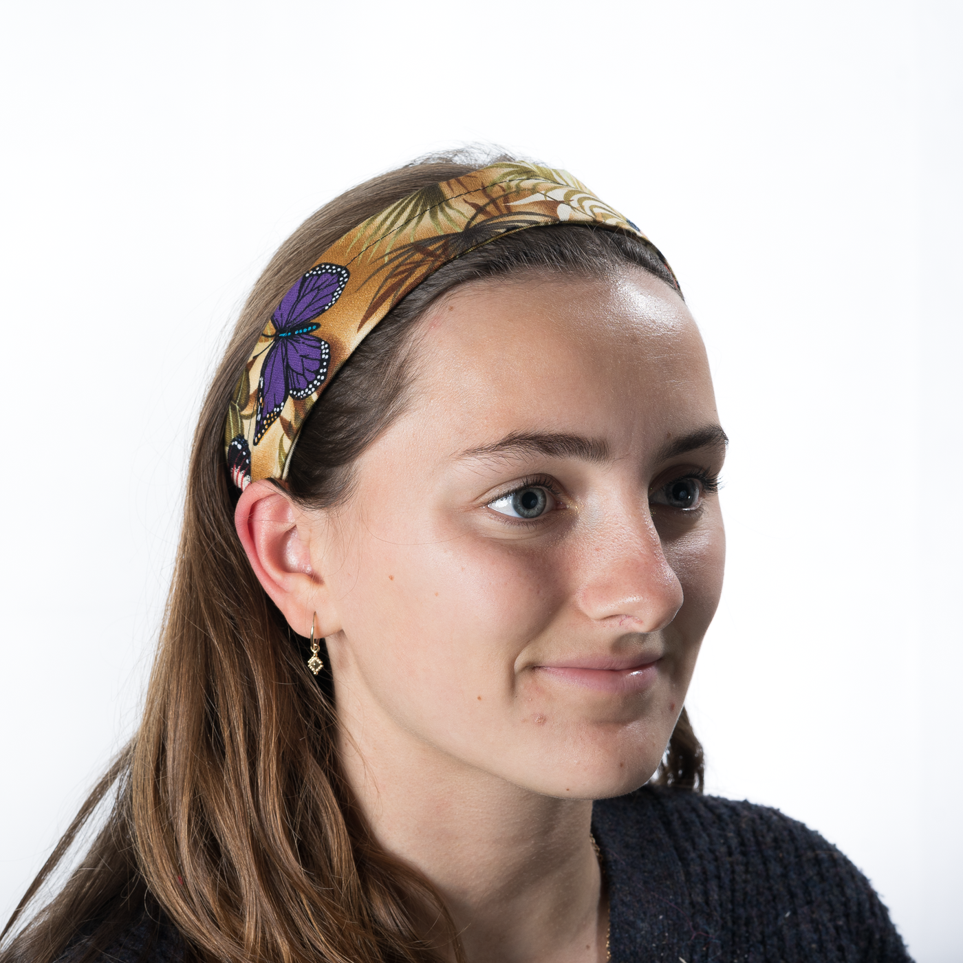 Pretty Butterflies & Ferns Headband ~ Handmade from 100% cotton
