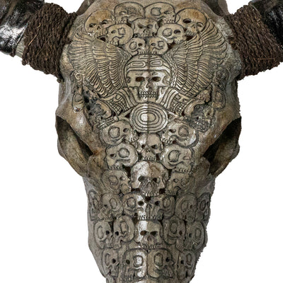 Hand Carved Animal Skulls - Buffalo, Ram, Wild Boar & Replica Human Skulls