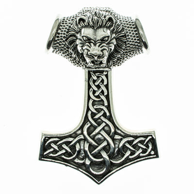 Thors Hammer Lion Pendant 925 sterling silver