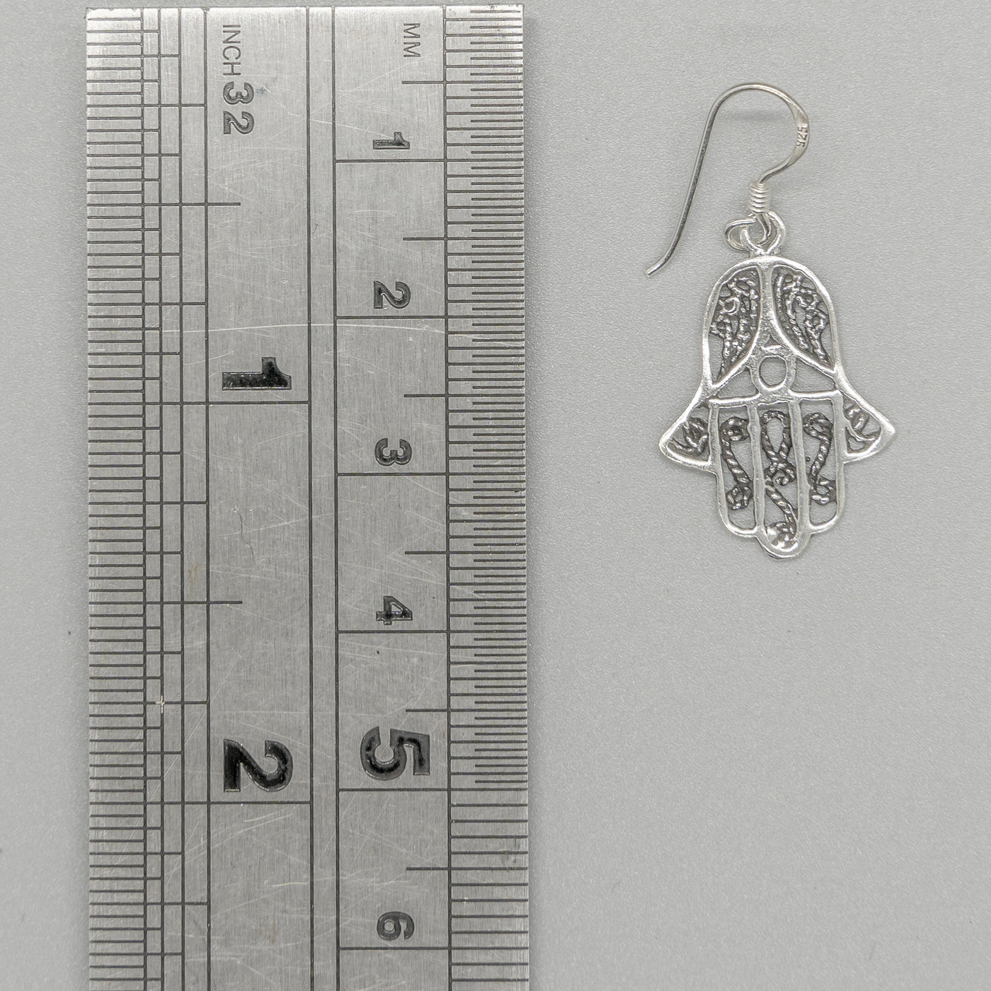 Hamsa Hand  .925 silver earrings