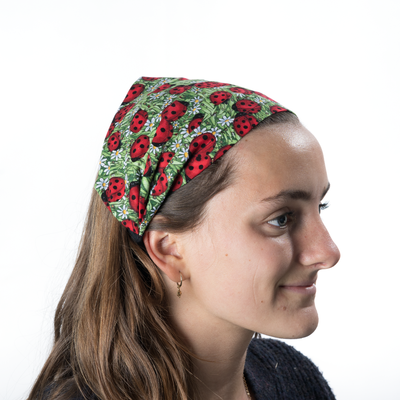 Ladybird & Daisy Headband ~ Handmade from 100% cotton