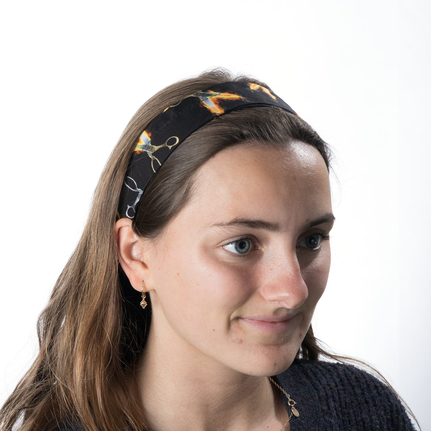 Flaming Scissors Headband ~ Handmade from 100% cotton