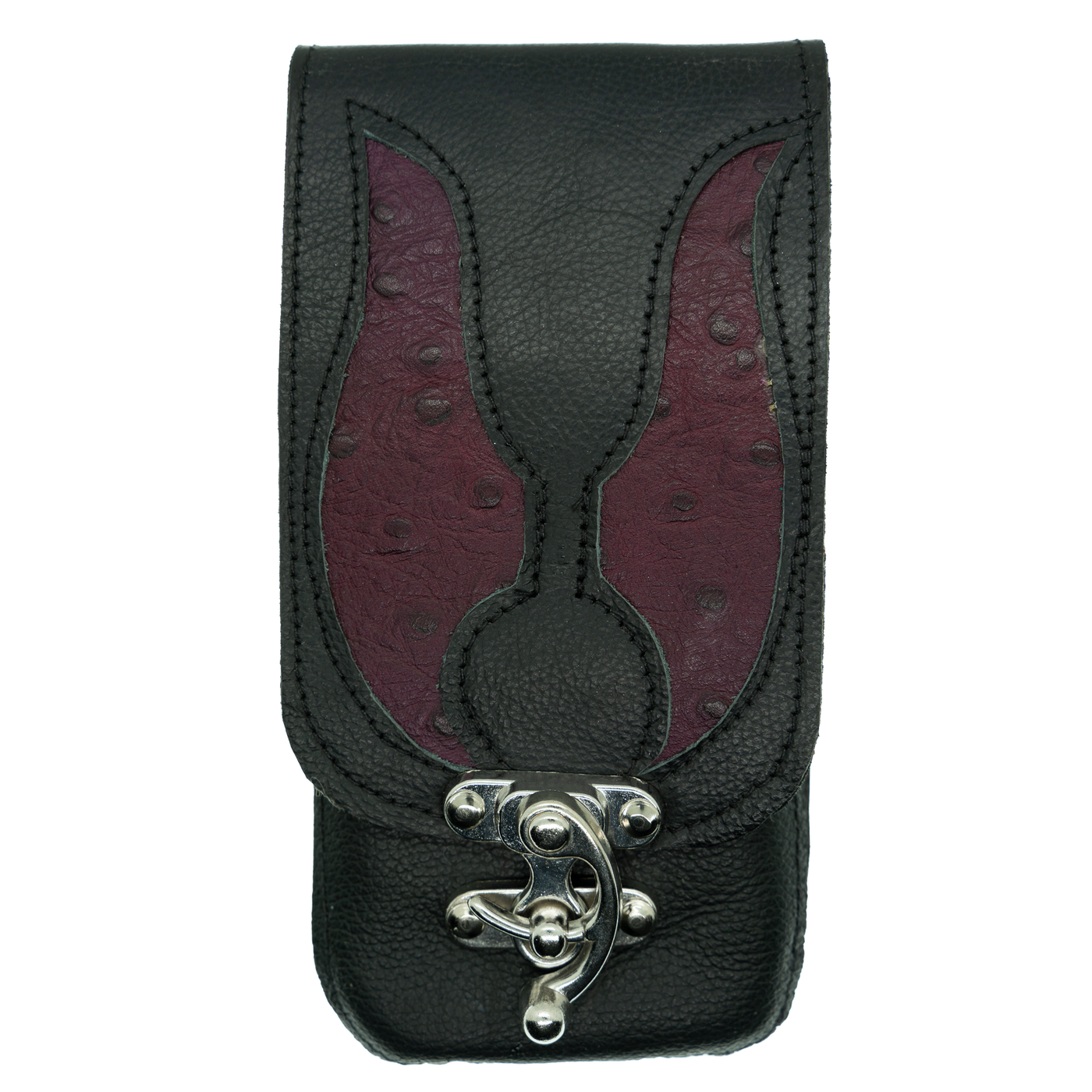 Leather & Ostrich Skin Mobile Phone Pouch