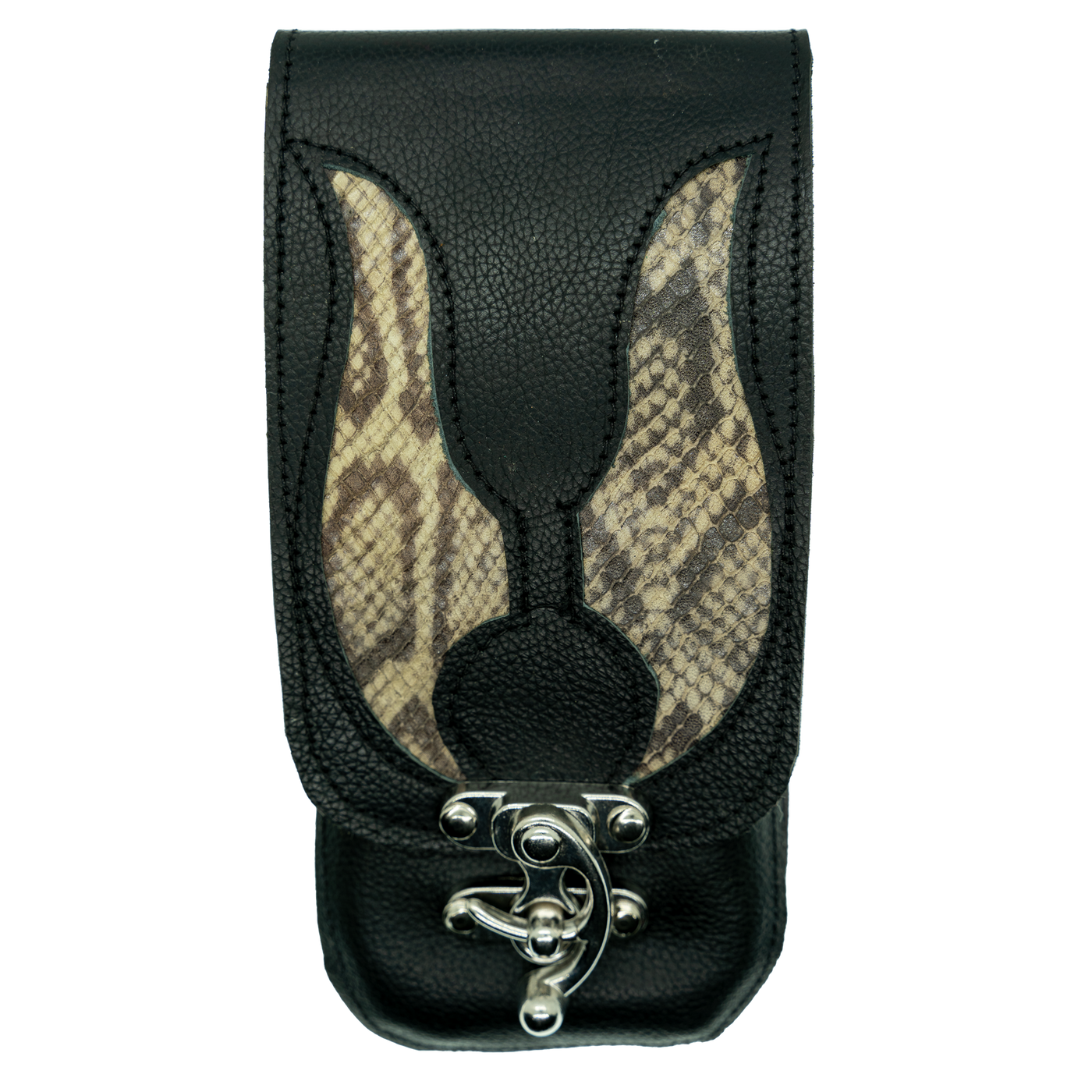 Leather & Faux Snakeskin Mobile Phone Pouch