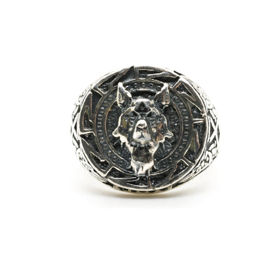 Wolf Head Signet Ring - .925 Sterling Silver