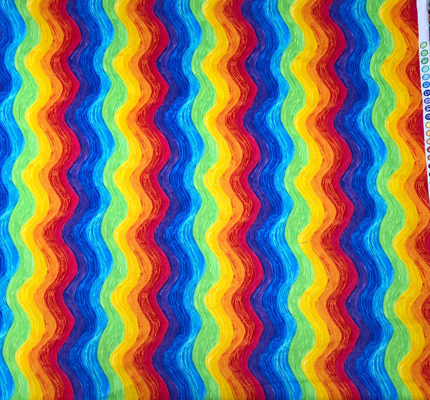 Wavy Rainbow Stripe 100% Cotton Fabric