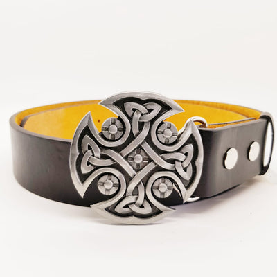 Celtic Cross & Knotwork Belt Buckle - Chrome