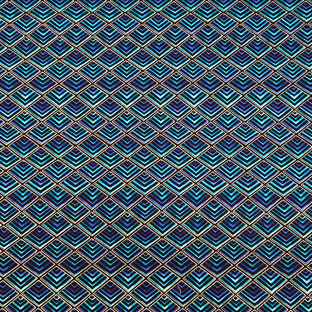 Peacock Diamond Geo Square 100% Cotton Fabric
