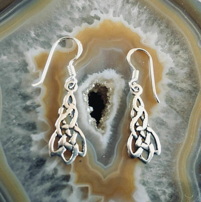 Celtic Knotwork Tear Drop earrings - .925 sterling silver