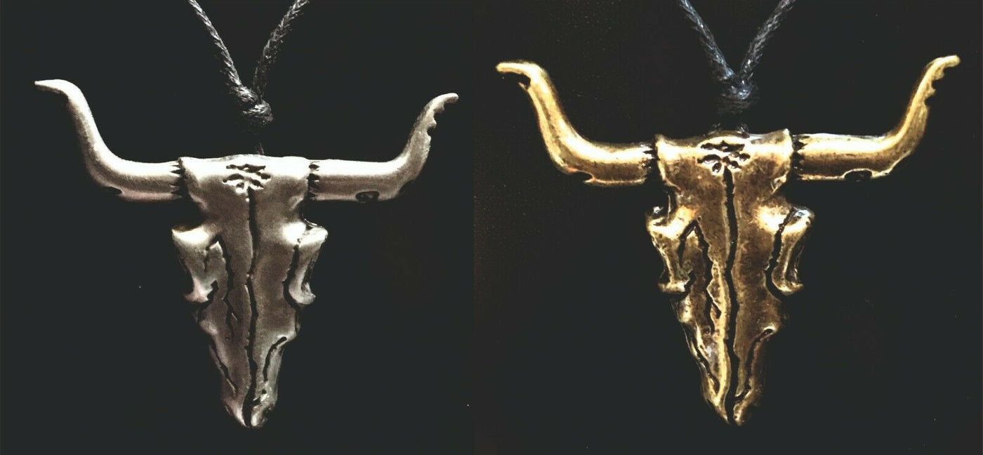 Buffalo Skull Pewter & Bronze Pendant