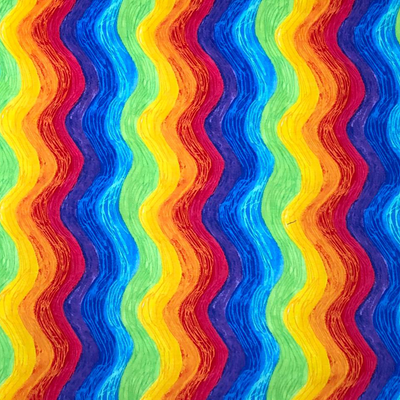 Wavy Rainbow Striped Bandana 100% Cotton