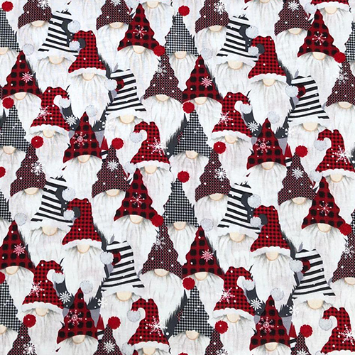 Red Festive Gonk/Swedish Tomte Gnome 100% Cotton Fabric